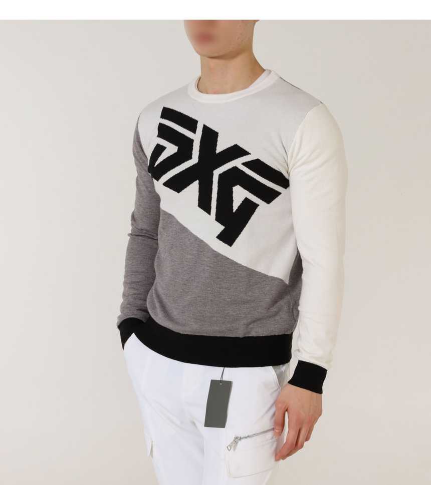 PXG 수입 맨즈 빅로고 라운드넥 스웨터(2color)