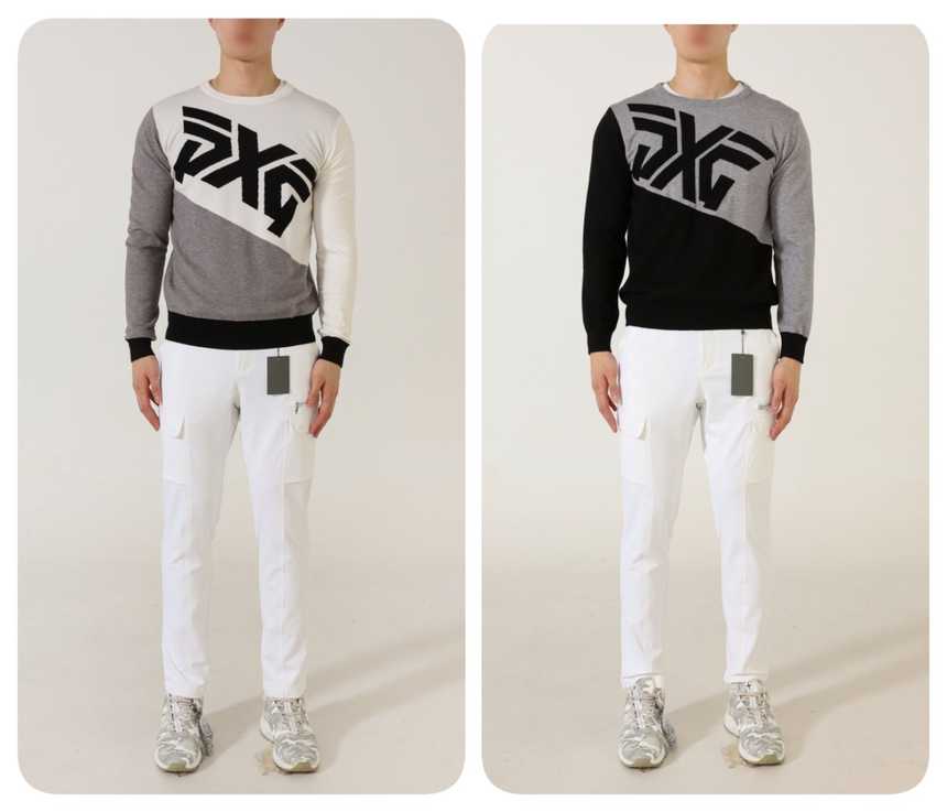 PXG 수입 맨즈 빅로고 라운드넥 스웨터(2color)