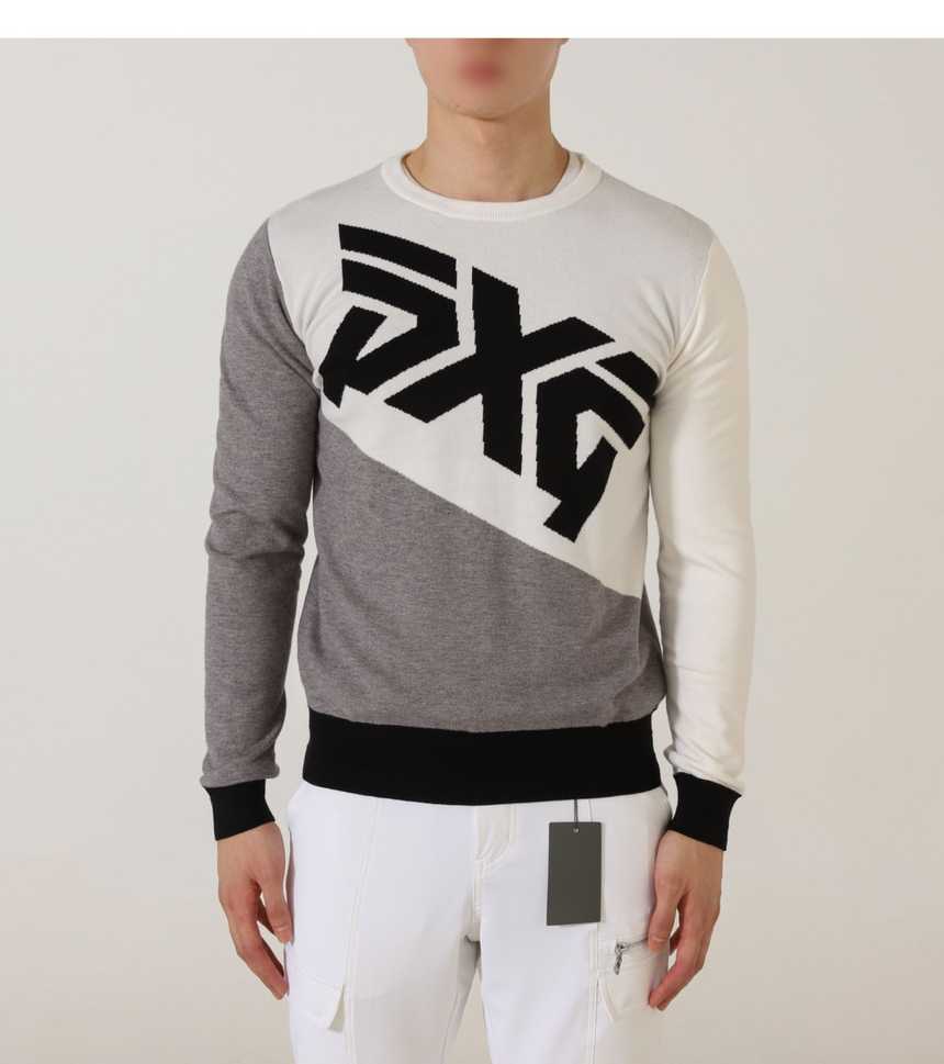 PXG 수입 맨즈 빅로고 라운드넥 스웨터(2color)