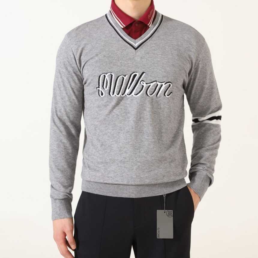 말본 수입 남성 라운드 넥 로고 니트(2color)