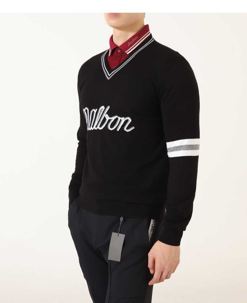 말본 수입 남성 라운드 넥 로고 니트(2color)