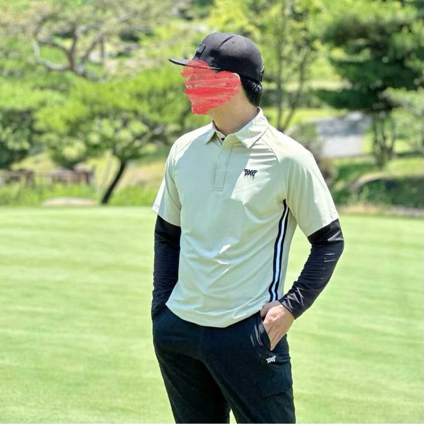 PXG 맨즈 썸머 쿨 슬리브 레이어드 카라 긴팔 티셔츠(2color)