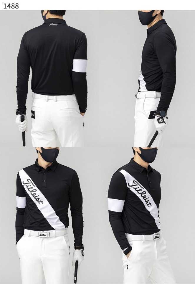 타이틀리스트 남성 수입고급 사선빅로고 라인 카라티셔츠(2color)