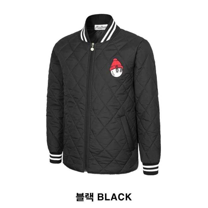 말본 버킷 패치 블루종 누빔 패딩 자켓(3color)