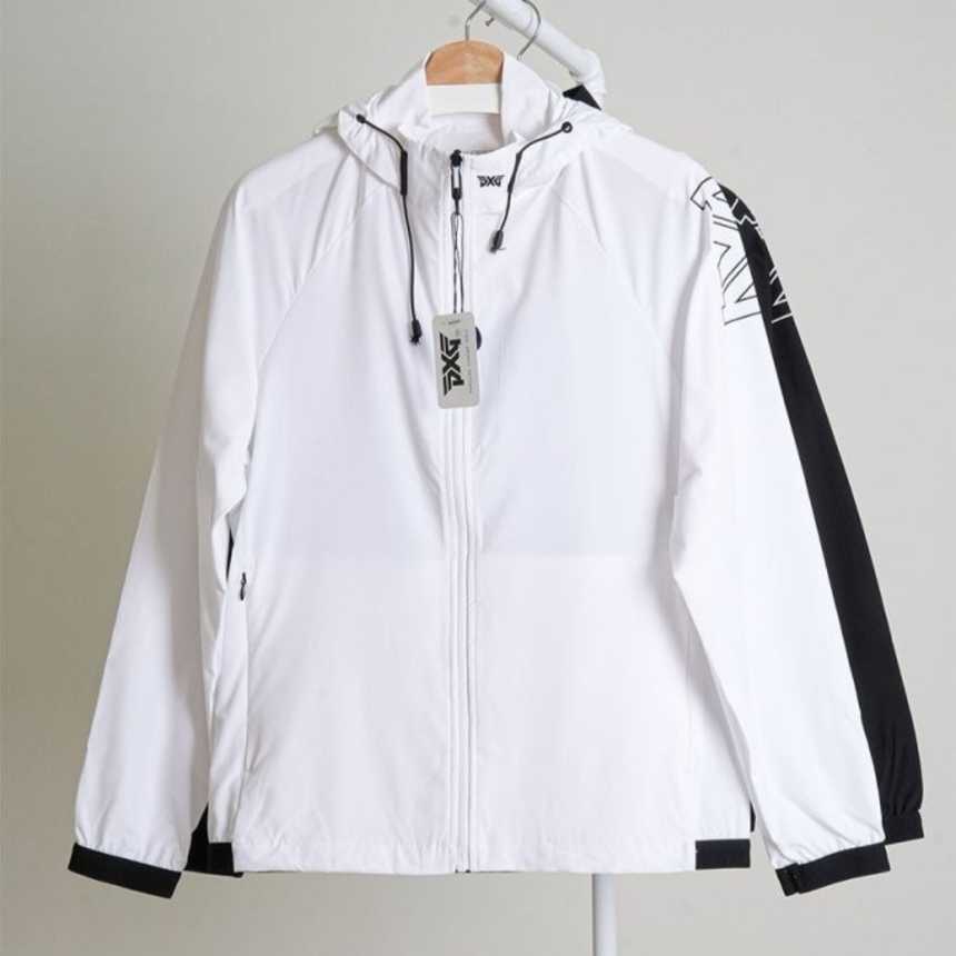 PXG 남성 우븐 하이넥 후드 풀집업 자켓(2color)