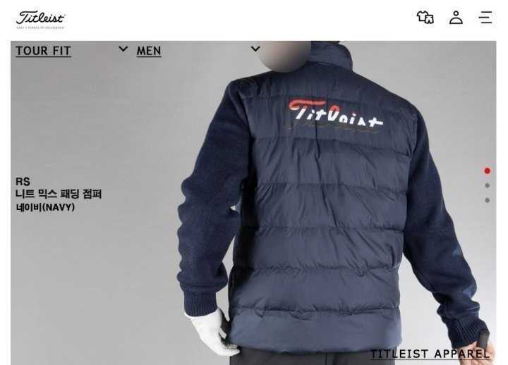 타이틀리스트 니트 믹스 덕다운 패딩 점퍼(3color)