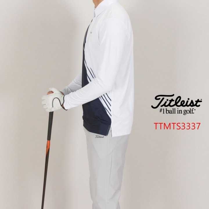 타이틀리스트 남자 TTMTS3337 사선크랙 긴팔 카라티(2color)