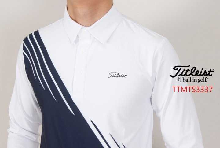 타이틀리스트 남자 TTMTS3337 사선크랙 긴팔 카라티(2color)