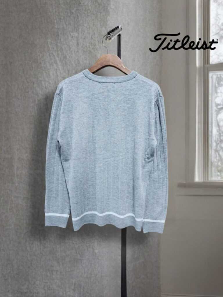 타이틀리스트 남성 세로줄 가슴자수 니트(3color)