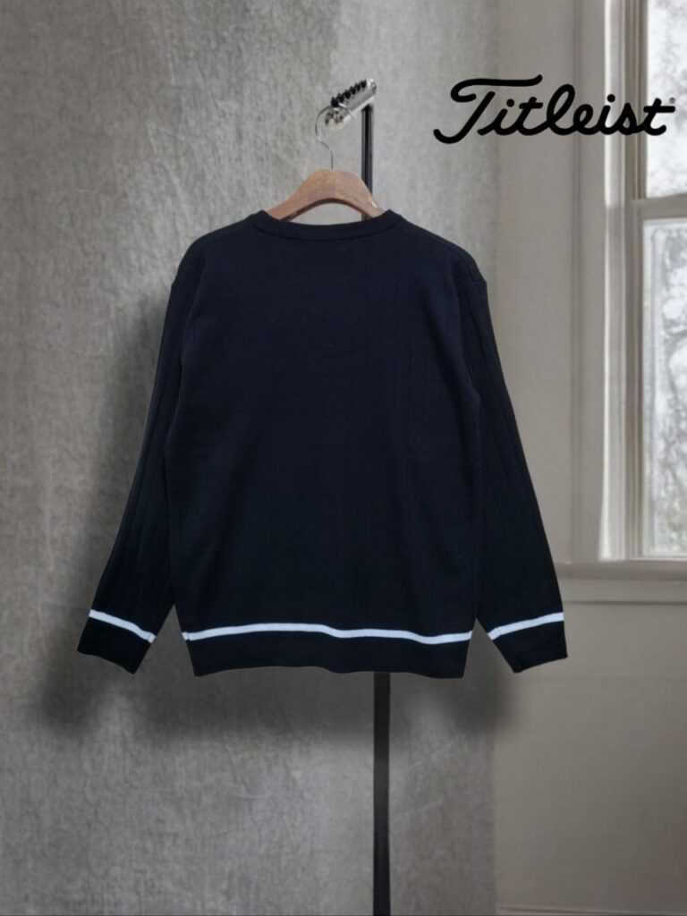 타이틀리스트 남성 세로줄 가슴자수 니트(3color)