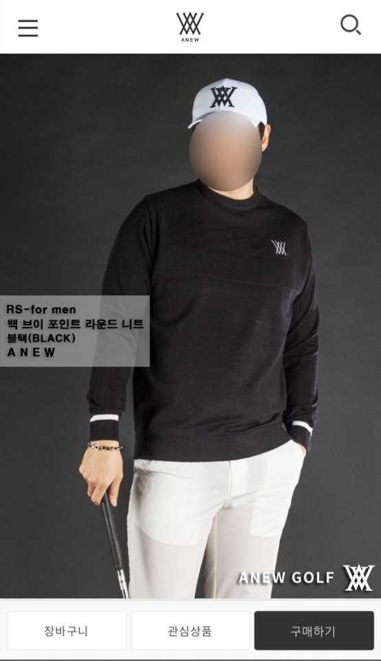 어뉴 남성 백 브이 포인트 라운드 니트(2color)