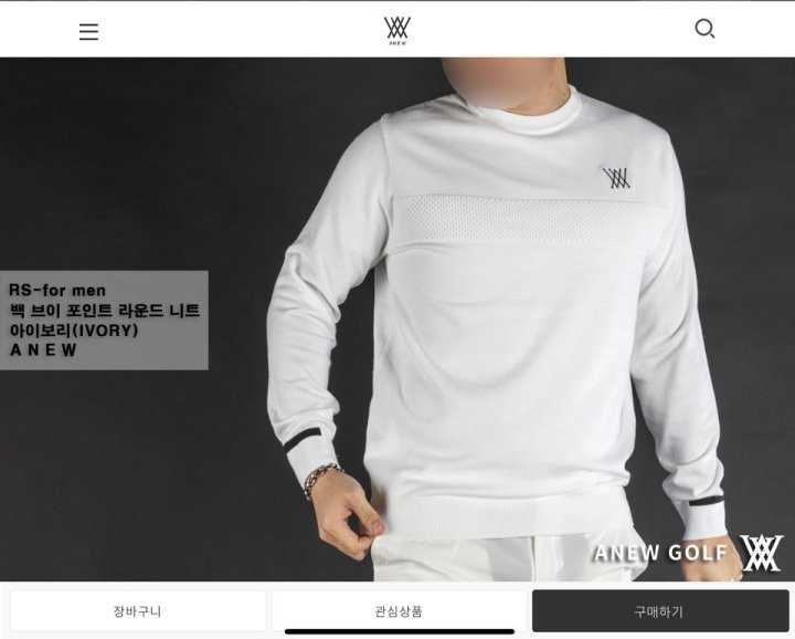 어뉴 남성 백 브이 포인트 라운드 니트(2color)