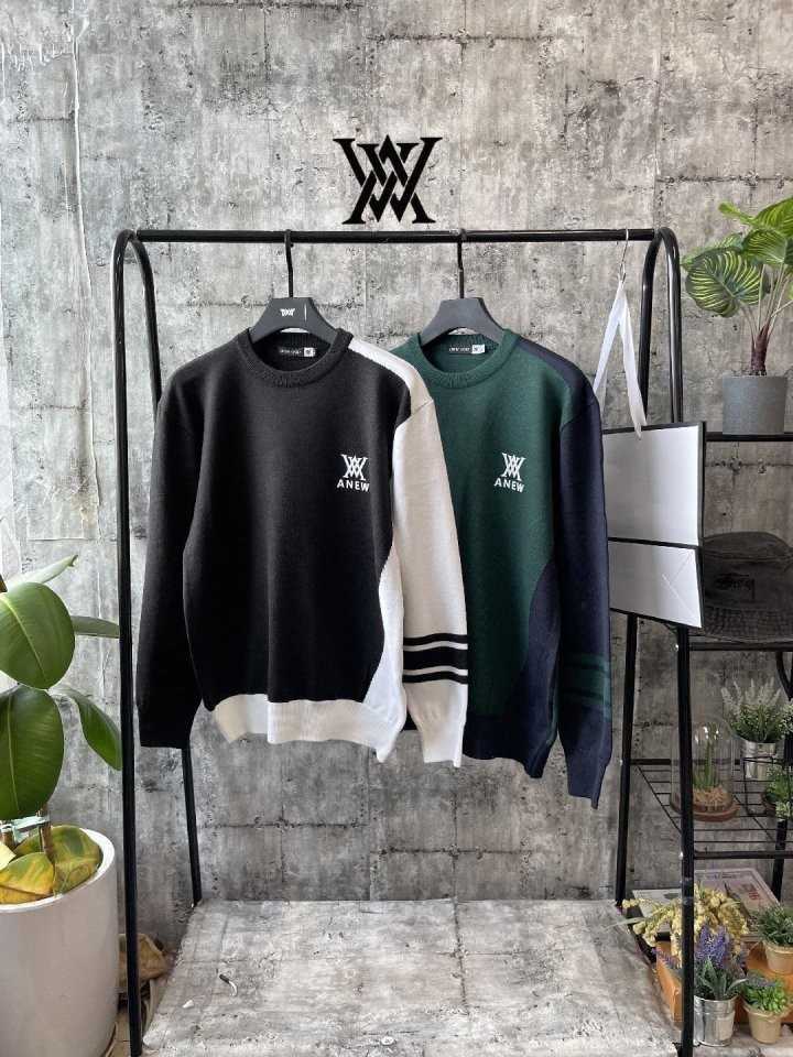 어뉴 남성 AN사선배색 로고니트(2color)