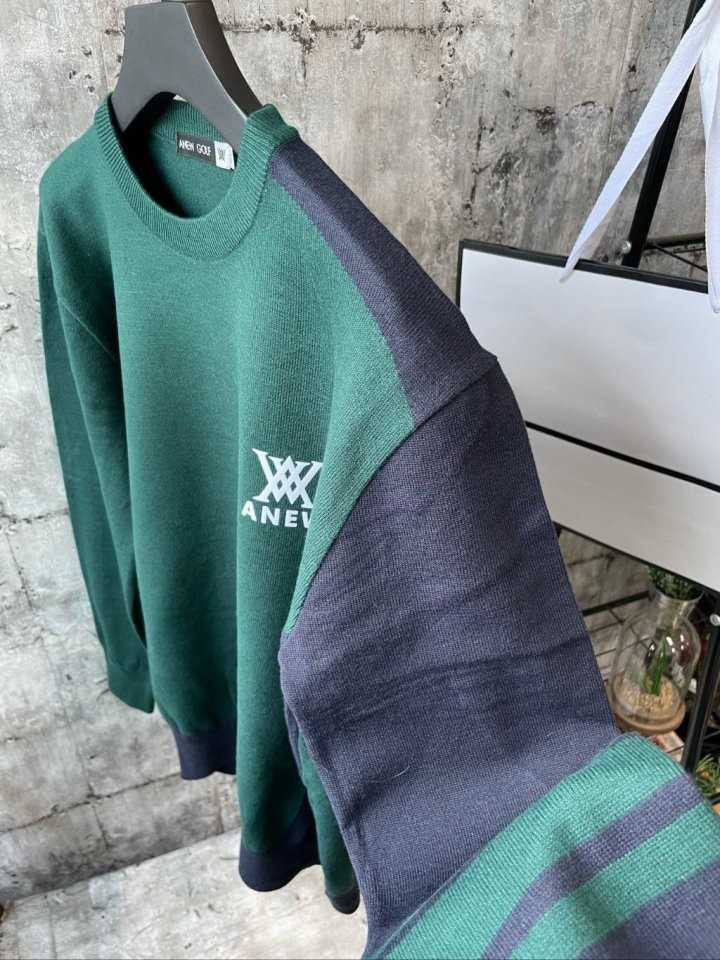 어뉴 남성 AN사선배색 로고니트(2color)