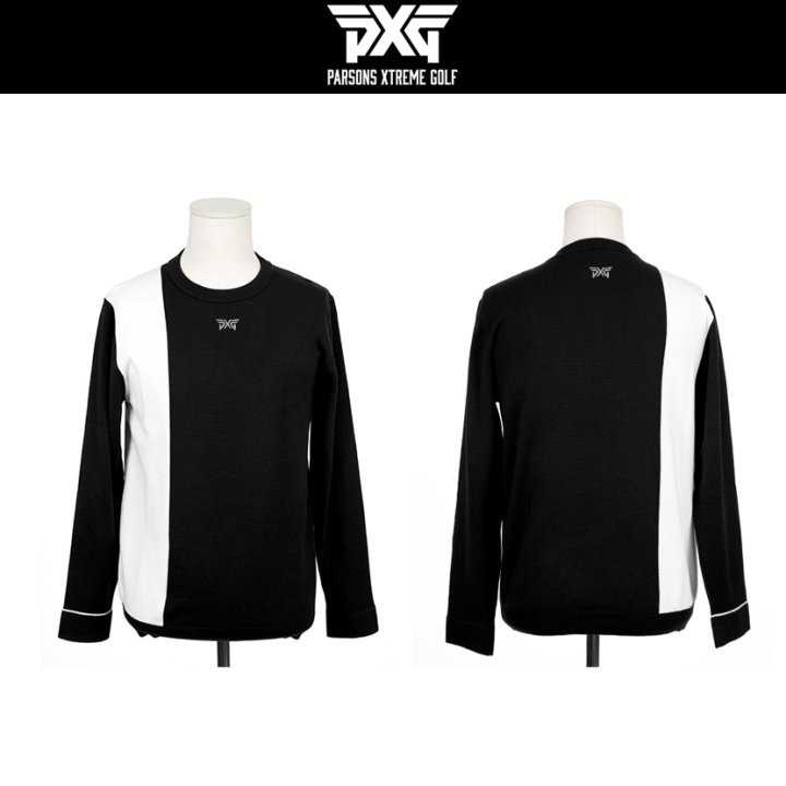 PXG 사이드 한줄배색 니트라운드(2color)
