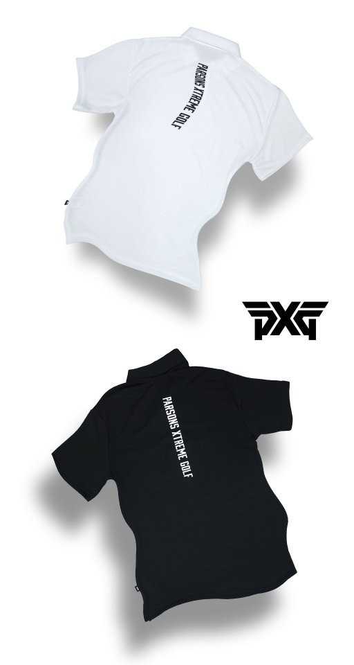 PXG 남성 카라 로고 버튼 다운 드라이핏 센터백 레터링 드라이핏 PK셔츠(2color)