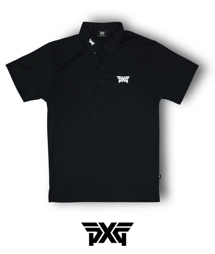 PXG 남성 카라 로고 버튼 다운 드라이핏 센터백 레터링 드라이핏 PK셔츠(2color)