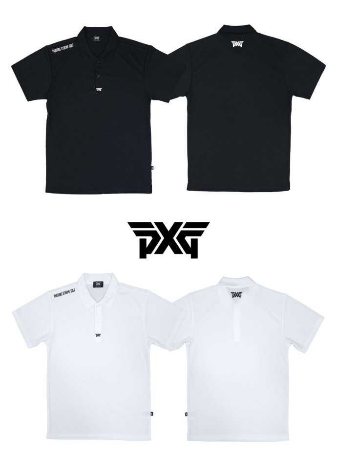 PXG 남성 미니 센터로고 숄더라인 레터링 퍼포먼스 드라이핏 PK셔츠(2color)