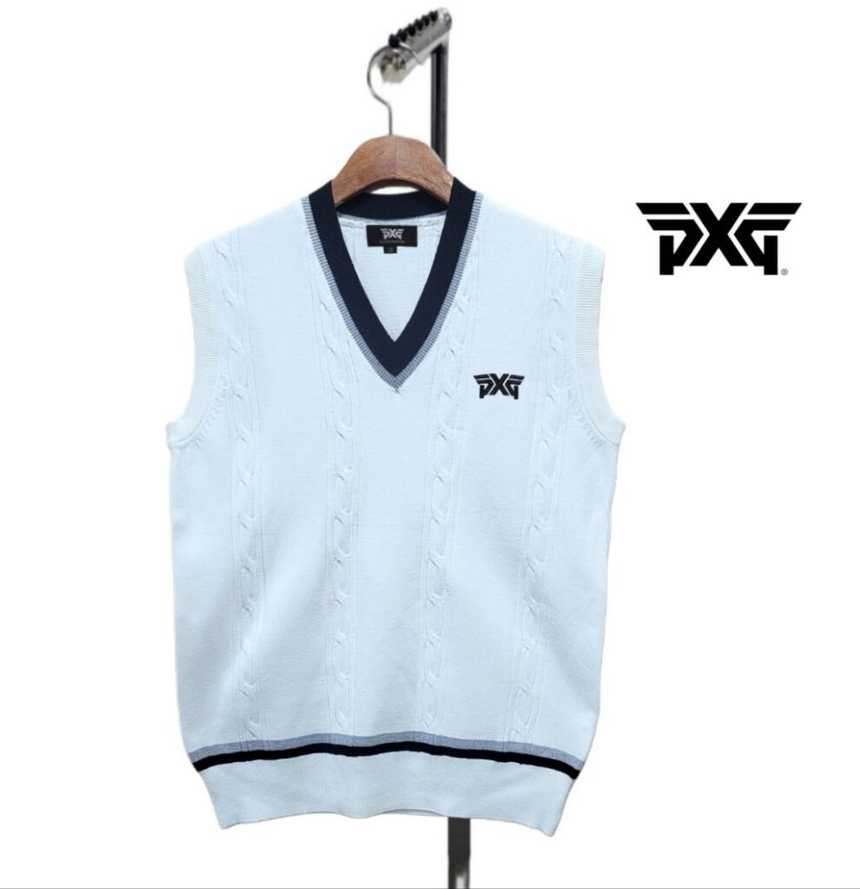PXG 남성 꽈배기 가슴 자수 조끼(2color)