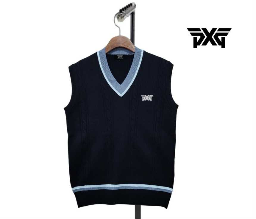 PXG 남성 꽈배기 가슴 자수 조끼(2color)