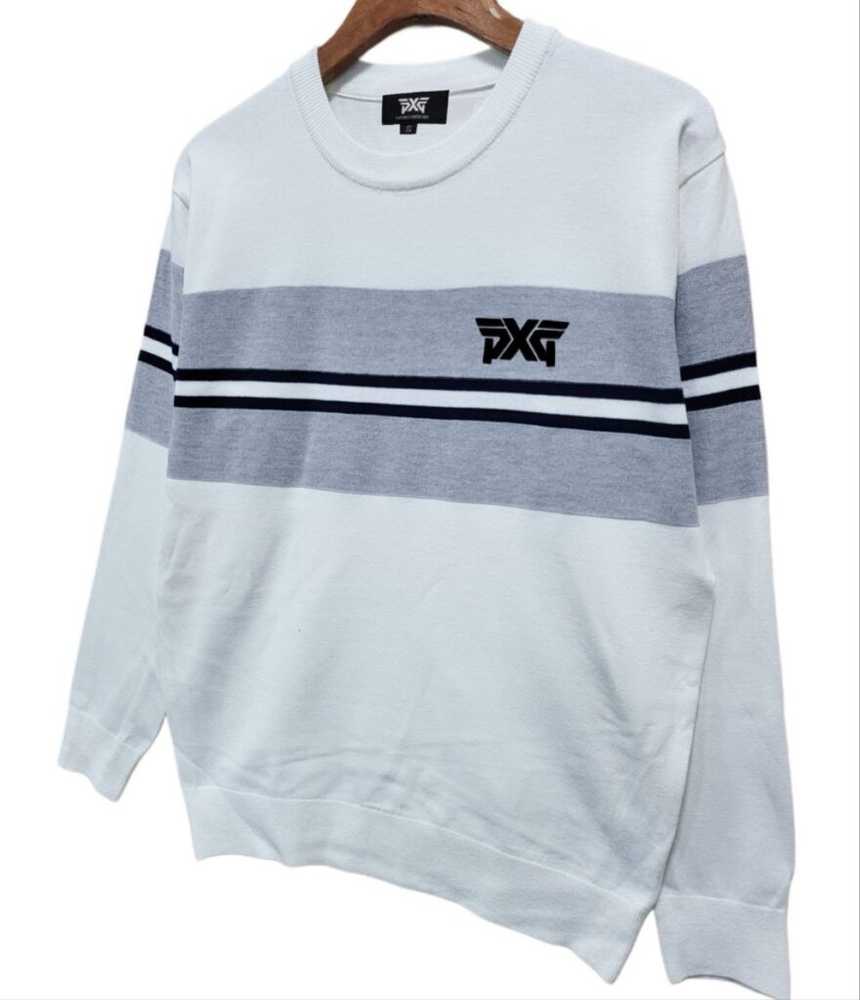 PXG 남성 가슴 3라인 자수 라운드니트(3color)