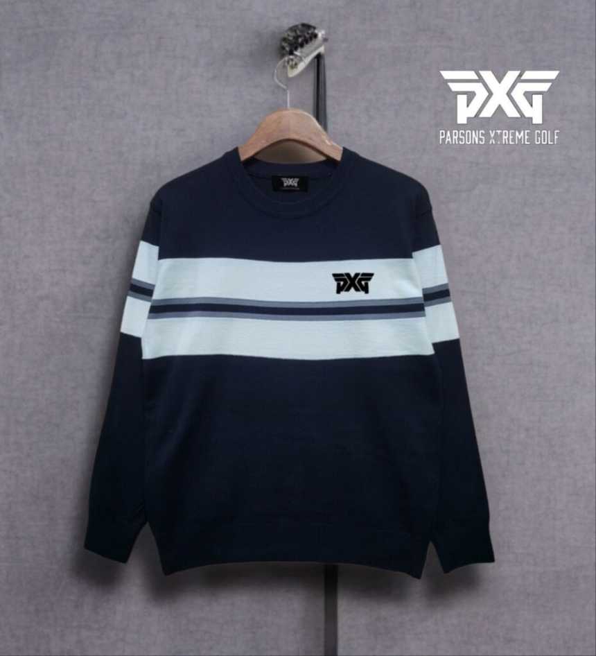 PXG 남성 가슴 3라인 자수 라운드니트(3color)