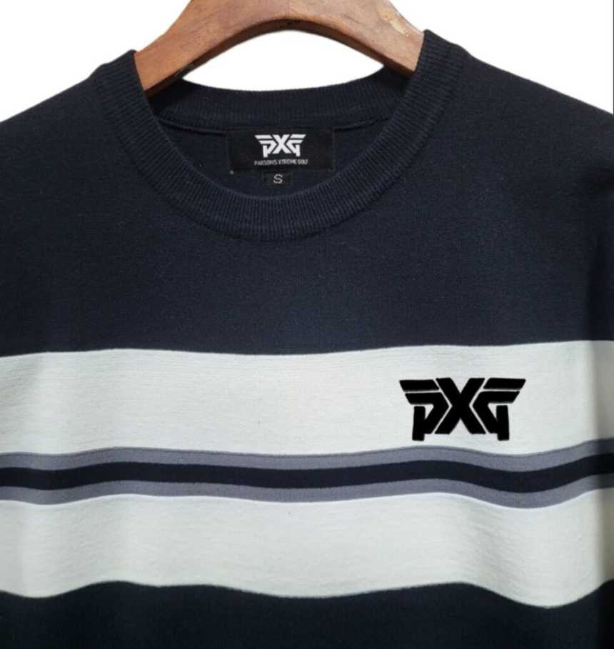 PXG 남성 가슴 3라인 자수 라운드니트(3color)