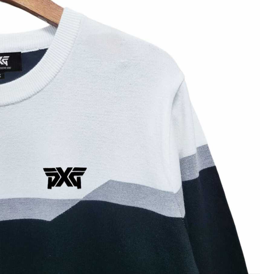 PXG 남성 신크로 자수 라운드니트(2color)