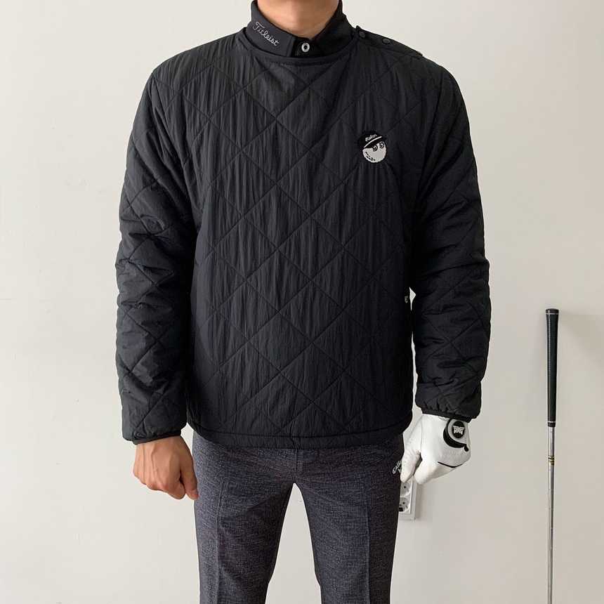 말본 패딩 옆 단추 맨투맨(2color)