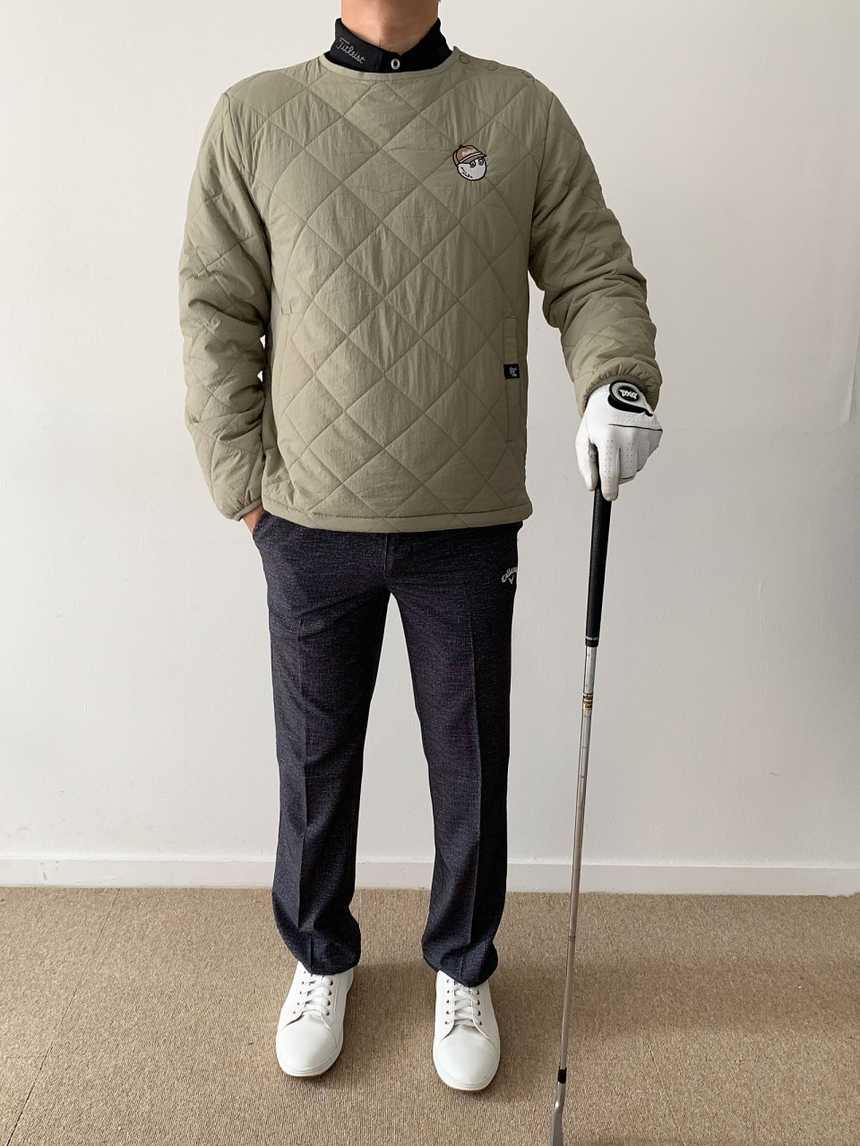 말본 패딩 옆 단추 맨투맨(2color)