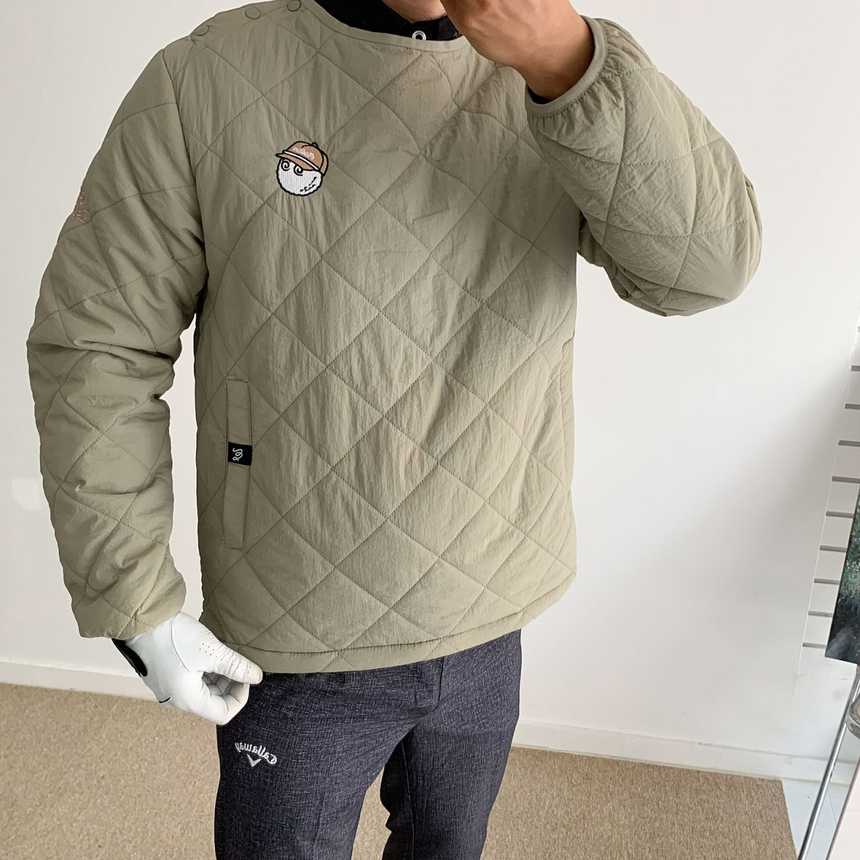 말본 패딩 옆 단추 맨투맨(2color)