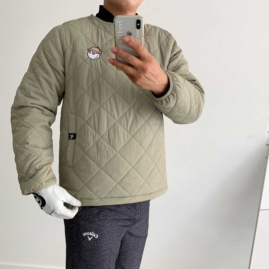 말본 패딩 옆 단추 맨투맨(2color)