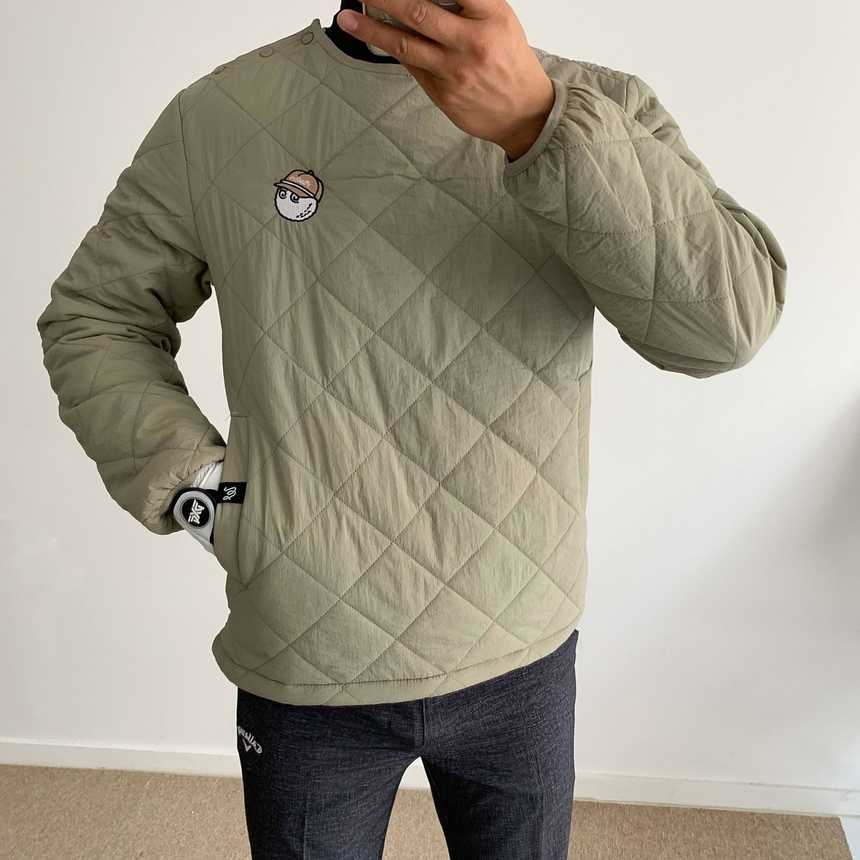 말본 패딩 옆 단추 맨투맨(2color)