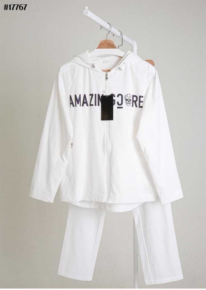 어메이징크리 남성 체스트 로고 테크 윈드 블럭 풀집업 자켓&테크 윈드 블럭 팬츠 셋(2color)