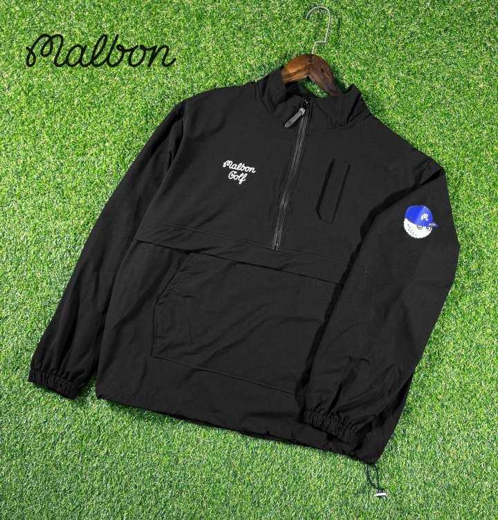 말본 GOLF 블루 스냅백 볼캐릭터 스트레치 나일론 ZIP 하프 아노락(3color)
