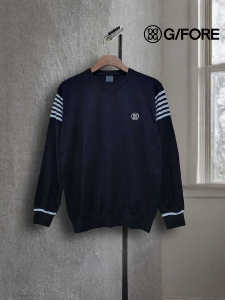 지포어 견장6줄 자수로고 니트(2color)