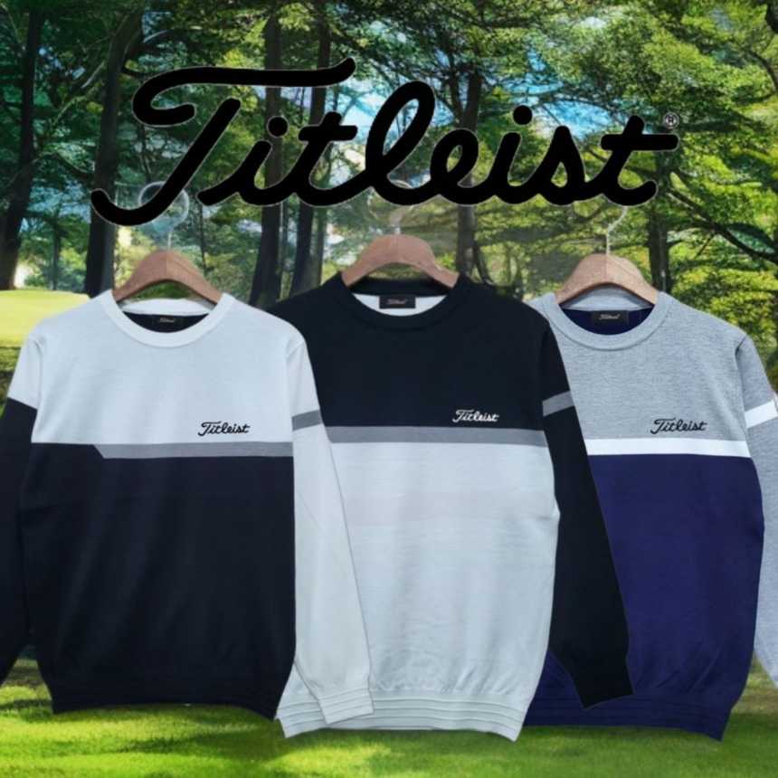타이틀리스트 남성 컴1줄 자수로고 니트(3color)