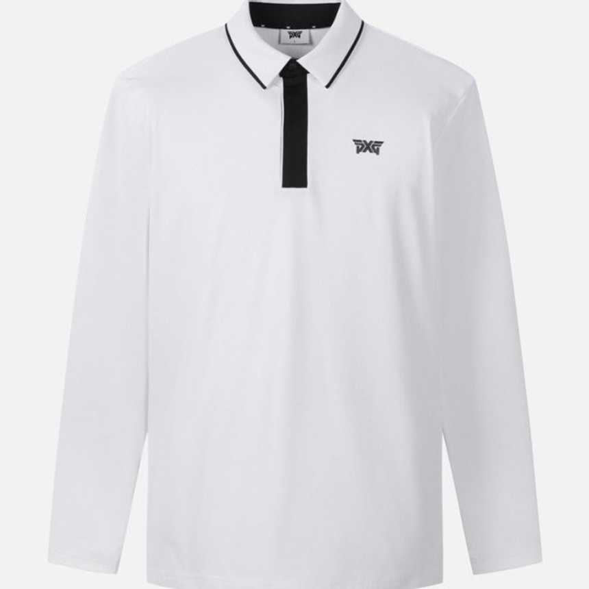 PXG 넥 원 포인트 칼라 롱슬리브 티셔츠(2color)