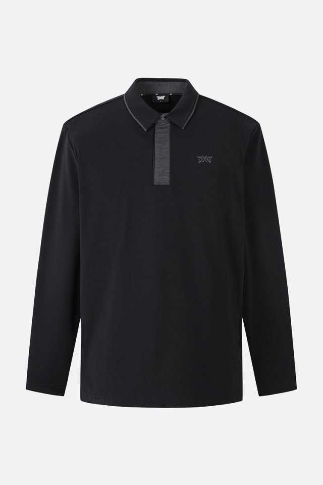 PXG 넥 원 포인트 칼라 롱슬리브 티셔츠(2color)