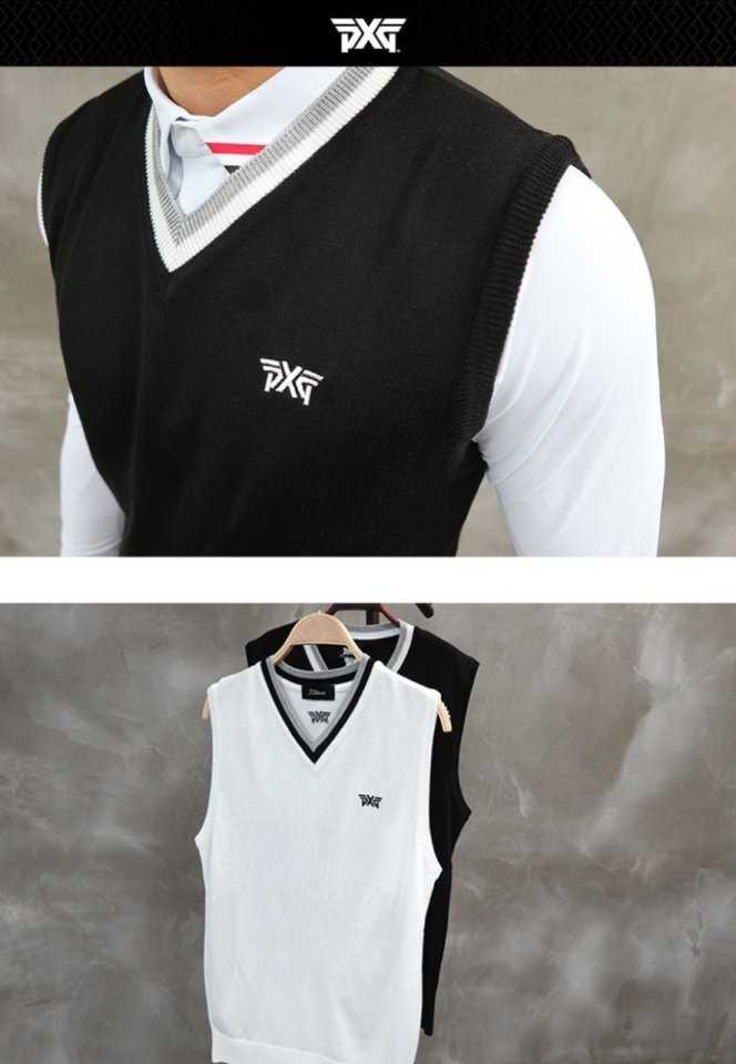 PXG 엑스 브이넥 배색조끼(2color)