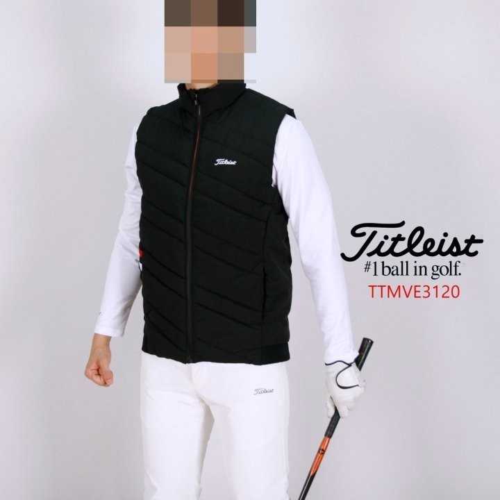 타이틀리스트 남자 TTMVE3120 옆두줄 패딩 조끼 베스트(2color)