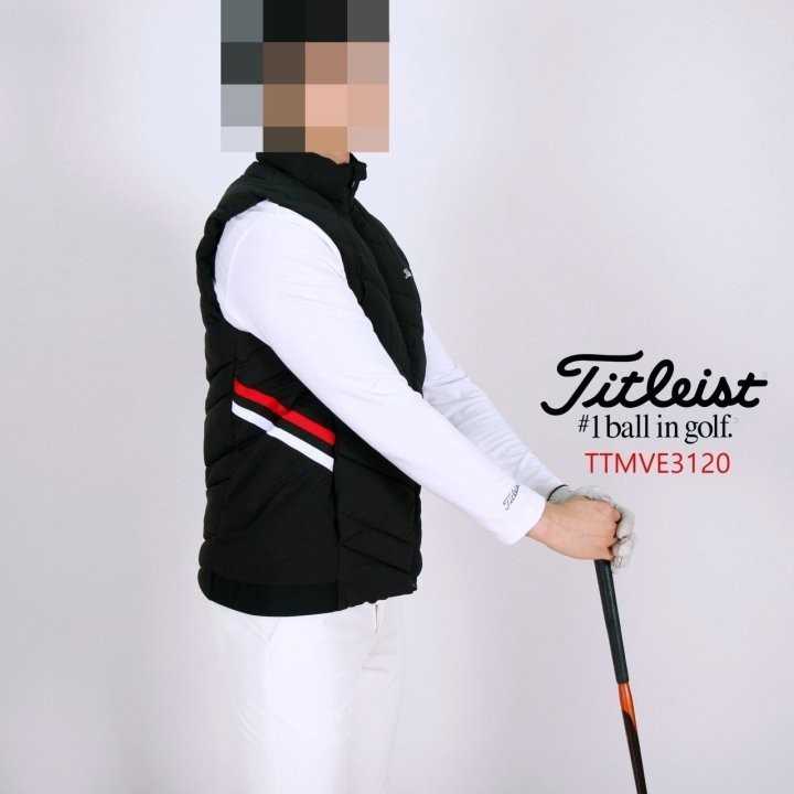 타이틀리스트 남자 TTMVE3120 옆두줄 패딩 조끼 베스트(2color)