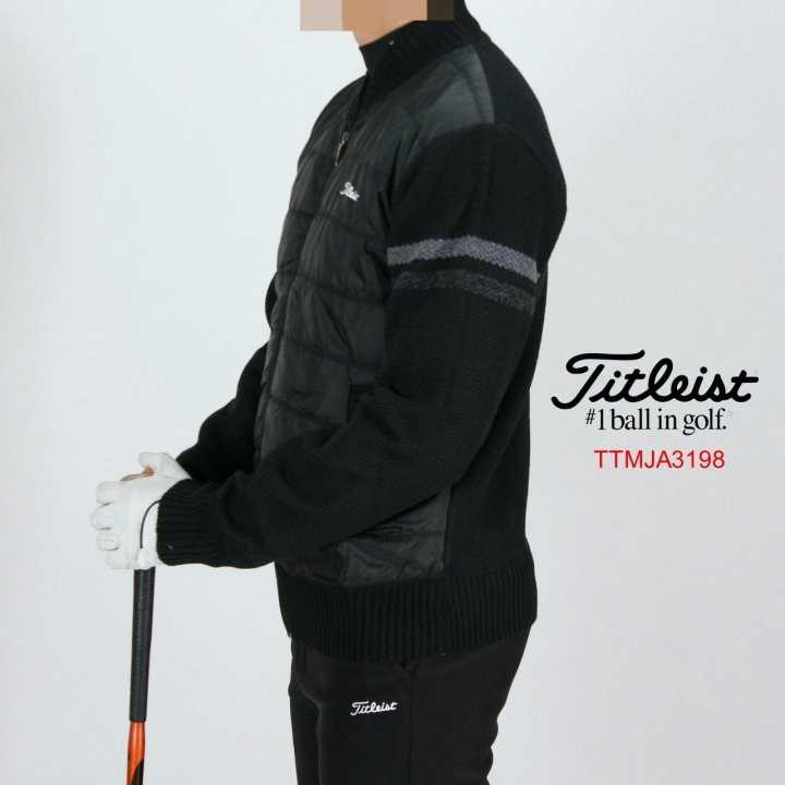 타이틀리스트 남자 TTMJA3198 양팔두줄 패딩 니트집업(2color)