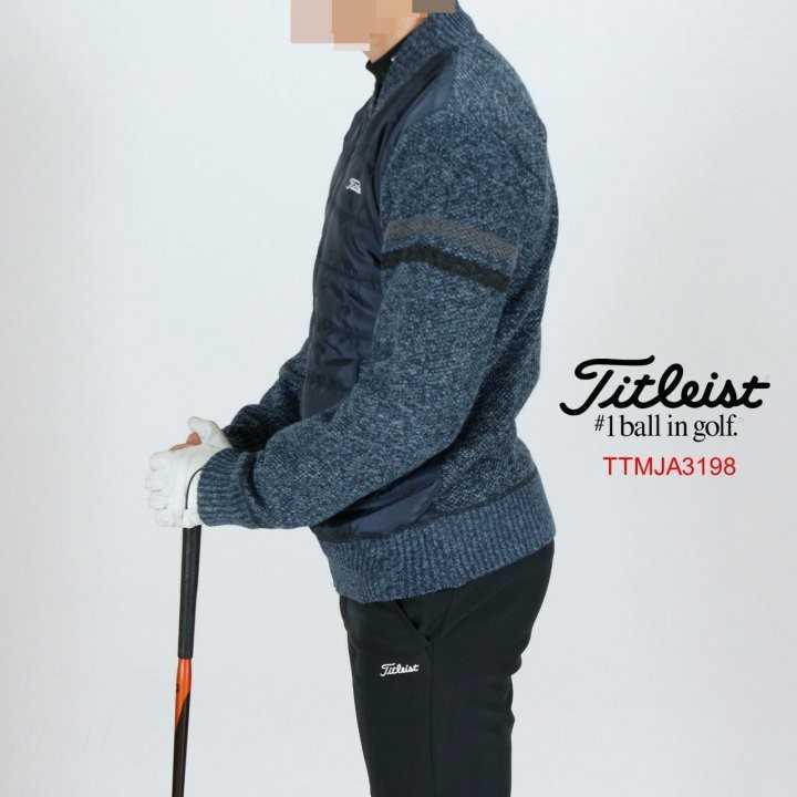 타이틀리스트 남자 TTMJA3198 양팔두줄 패딩 니트집업(2color)