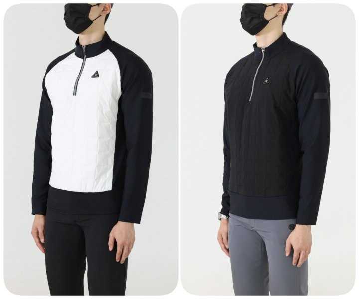 PXG 남성 퀄팅 패딩 짚넥 맨투맨(2color)