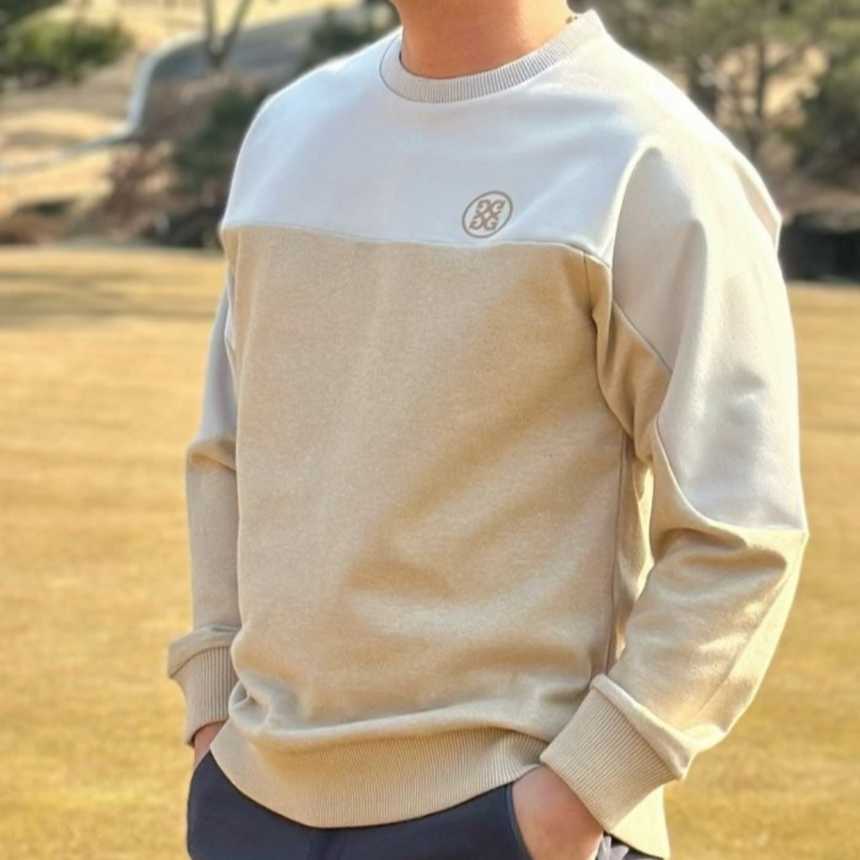 지포어 남성 투톤 컬러 크루넥
