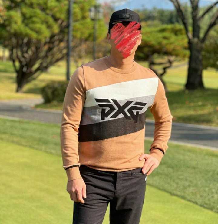 PXG 맨즈 뉴 빅로고 라운드넥 스웨터