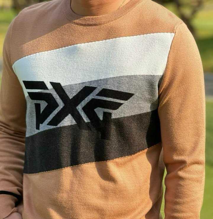 PXG 맨즈 뉴 빅로고 라운드넥 스웨터