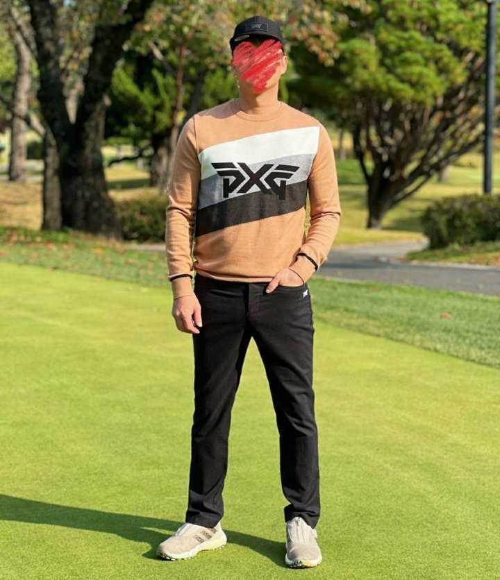 PXG 맨즈 뉴 빅로고 라운드넥 스웨터