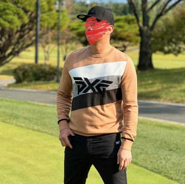 PXG 맨즈 뉴 빅로고 라운드넥 스웨터